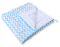 Namiot TIPI dla dzieci +mata + zawieszki pióra - Chevron niebieski - 2