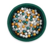 Suchy basen minky H-30 cm z piłkami 300szt. - butelkowa zieleń - 2